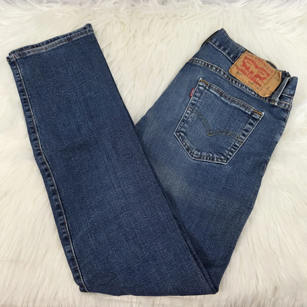 Levi's Dark Blue Button-Fly Jeans